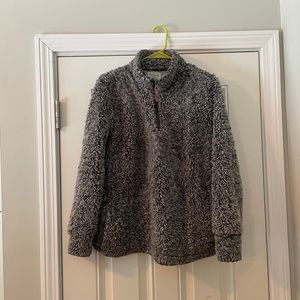 Gray Sherpa-Like Pullover Sweatshirt